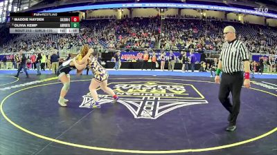 Girls-170 lbs Quarterfinal - Maddie Hayden, Caledonia Hs Girls vs Olivia Kemp, Airport Hs (Carleton) Girls