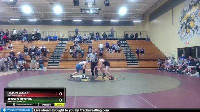 150 lbs 4th Wrestleback (16 Team) - Jensen Denton, Banks County vs Paxon Legatt, Union County