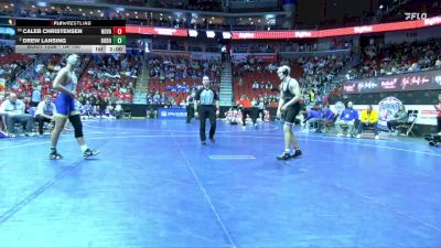 1A-190 lbs Champ. Round 2 - Caleb Christensen, Nodaway Valley vs Drew Lansing, Don Bosco