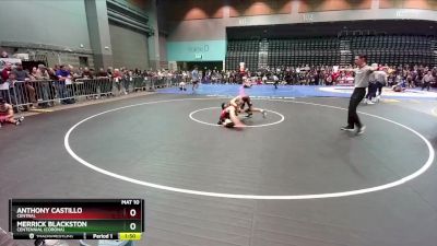 120 lbs Quarterfinal - Anthony Castillo, Central vs Merrick Blackston, Centennial (Corona)