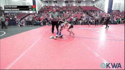 49 lbs Quarterfinal - Kolter Short, Blackwell Wrestling Club vs Rowan Bowman, Kansas Young Guns