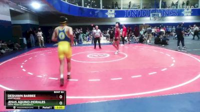 141 lbs Cons. Round 2 - Deshawn Barbee, Unattached vs Jesus Aquino-Morales, Siena Heights University