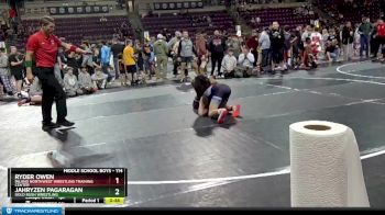 114 lbs 1st Place Match - Ryder Owen, Inland Northwest Wrestling Training Center vs Jahryzen Pagaragan, Gold Rush Wrestling