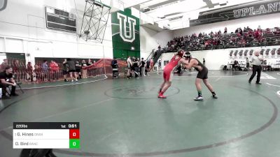 220 lbs Consi Of 16 #1 - Gavin Hines, Orange Lutheran vs Dylan Bird, Rancho Cucamonga