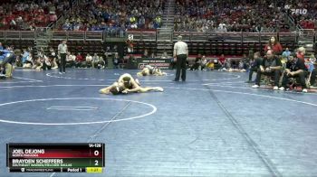 1A-126 lbs Champ. Round 2 - Brayden Scheffers, Southeast Warren/Melcher-Dallas vs Joel DeJong, North Mahaska