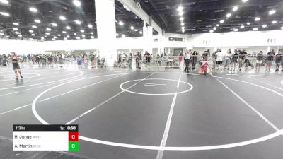 113 lbs Consi Of 4 - Hunter Junge, Mantanona TC vs Armani Martin, Stout Wr Acd