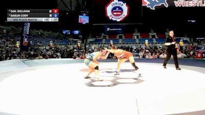 130 lbs 3rd Place Match - Gail Sullivan, New York vs Daelin Cody, Wisconsin