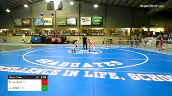 123 lbs Semifinal - Alivia Lambert, Southern Oregon Strong vs Jayden Lange, Pomona Elite