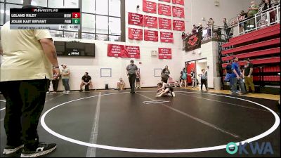 67 lbs Semifinal - Leland Riley, Midwest City Bombers Youth Wrestling Club vs Jolee Kait Bryant, Prime Wrestling