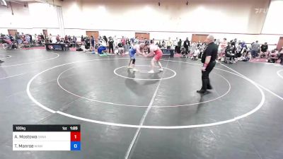 100 kg Cons 8 #2 - Andrew Mostowa, Oxnard High School Wrestling vs Travis Manroe, Winnetonka Youth Wrestling