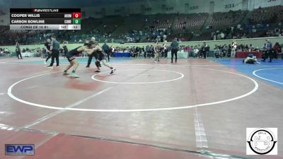 110 lbs Consi Of 16 #1 - Cooper Willis, Ardmore Junior High vs Carson Bowline, Coweta