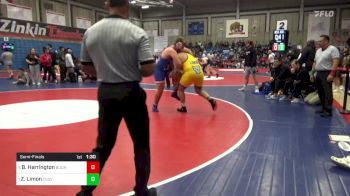285 lbs Semifinal - Bryson Harrington, Buchanan vs Zach Limon, Clovis
