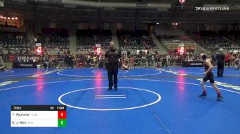 70 lbs Consolation - Tommy Wurster, Team Miron vs Shiloh Jackson-Bey, Whitted Trained