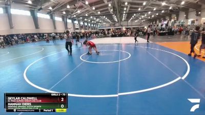 75 lbs Quarterfinal - Skylar Caldwell, El Paso Supers Wrestling Club vs Hannah Diers, Dripping Springs Youth Sports Association Wrestling Club