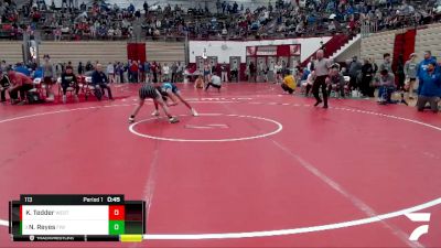 113 lbs Quarterfinal - Nathan Reyes, Fighting Irish WC vs Keegan Tedder, Western