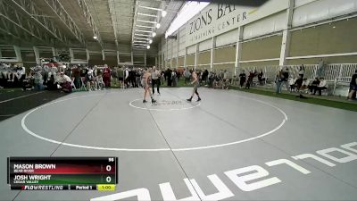 98 lbs Cons. Round 4 - Mason Brown, Bear River vs Josh Wright, Cedar Valley