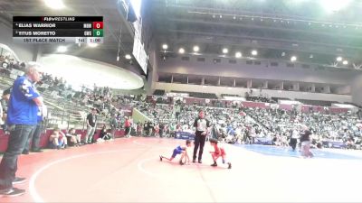 46 lbs 1st Place Match - Elias Warrior, Mighty Bluebirds Wrestling vs Titus Moretto, Gravette Wrestling Club