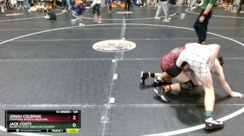 129 lbs Quarterfinal - Jack Coats, Palmetto State Wrestling Academy vs Jonah Coleman, Stratford Knights Wrestling