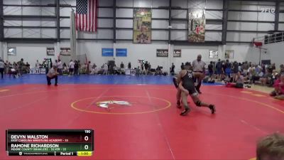 190 lbs Round 1 (3 Team) - Devyn Walston, EAST CAROLINA WRESTLING ACADEMY vs Ramone Richardson, MOORE COUNTY BRAWLERS - SILVER