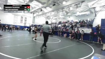 100 lbs Cons. Round 3 - Willow Martinez, Foothill (Santa Ana) vs Madison Tolentino, Northview