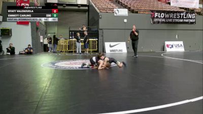 Intermediate Boys - 56 lbs Cons. Round 2 - Emmett Carling, Sierra Sabers Wrestling Club vs Ryatt Valenzuela