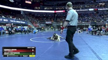 2A-144 lbs Cons. Round 2 - Kinnick Geers, West Marshall vs Brady Patterson, Benton Community