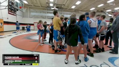 77 lbs Round 1 - Tucker Sayler, Thermopolis Middle School vs Marshall Brown, Greybull MS