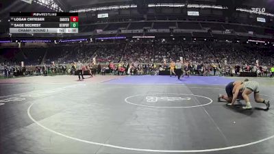 D1-215 lbs Champ. Round 1 - Logan Criteser, Dakota HS vs Sage Secrest, Muskegon Reeths-Puffer