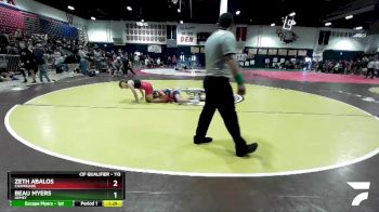 113 lbs Cons. Round 1 - Zeth Abalos, Chaminade vs Beau Myers, Hemet