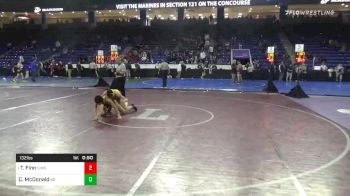 132 lbs Quarterfinal - Ty Finn, Simsbury vs Connor McDonald, Bishop Guertin