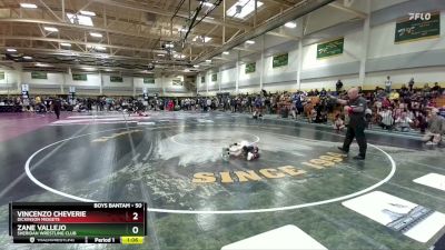 50 lbs Champ. Round 2 - Vincenzo Cheverie, Dickinson Midgets vs Zane Vallejo, Sheridan Wrestling Club