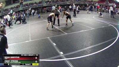 115 lbs Round 2 - Mikey Strong, DC West Youth Wrestling vs Noah Griffiths, CWO