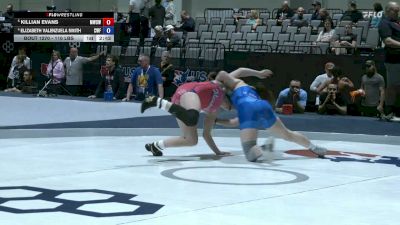 110 lbs Quarters - Killian Evans, MO West Championship Wrestling Club vs Elizabeth Valenzuela Smith, Cyclones Wrestling & Fitness