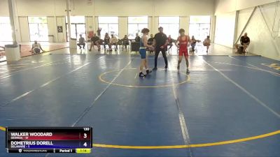 130 lbs Semis & 1st Wrestleback (8 Team) - WALKER WOODARD, Georgia vs Dometrius Dorell, Delaware