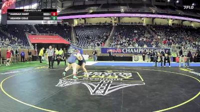 Girls-190 lbs Quarterfinal - Heaven Cole, Loy Norrix Hs Girls vs Hannah Hart, Owosso Hs Girls