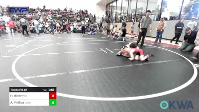 49 lbs Consi Of 8 #2 - Huxley Hiner, Pawnee Wrestling Club vs Alex Phillips, Cushing Tigers