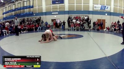 150 lbs Placement (16 Team) - Nick McCue, Terre Haute South vs Ryder Gardner, New Palestine