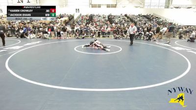 88 lbs Quarterfinal - Jackson Evans, Moravia Youth Wrestling vs Kaiden Crowley, Journeymen Wrestling Club