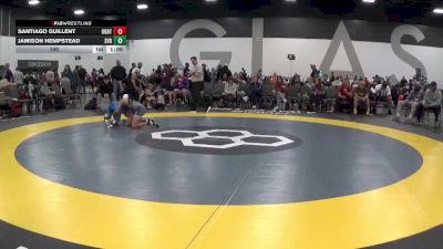 100 lbs Round 2 (6 Team) - Santiago Guillent, Ohio Gold vs Jamison Hempstead, Steel Valley Renegades Wrestling Club