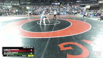 Girls 3A/4A 100 Quarterfinal - Ellanor Nimrick, Gig Harbor (Girls) vs Lynette Espinoza, Davis (Girls)