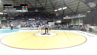 Girls 4A 170 lbs Champ. Round 1 - Zoe Deskins, Curtis (Girls) vs Mary Bollinger, Woodinville (Girls)