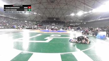 Boys 3A 165 lbs Quarterfinal - David Howard, Peninsula vs Aydin Nuraddinov, Kent Meridian