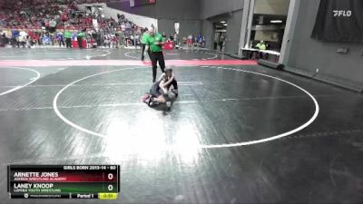 60 lbs Quarterfinal - Arnette Jones, Askren Wrestling Academy vs Laney Knoop, Lomira Youth Wrestling