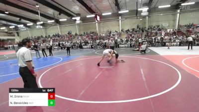 132 lbs Consolation - Mason Orona, Round Valley High School vs Nick Benavides, War W.c.