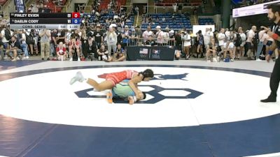 130 lbs Cons. Semis - Finley Evjen, South Dakota vs Daelin Cody, Wisconsin