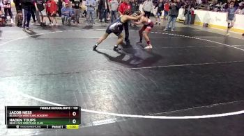 119 lbs Cons. Round 2 - Jacob Ness, Black Fox Wrestling Academy vs Haden Toups, Bear Cave Wrestling Club