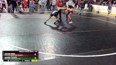 119 lbs Cons. Round 2 - Jacob Ness, Black Fox Wrestling Academy vs Haden Toups, Bear Cave Wrestling Club