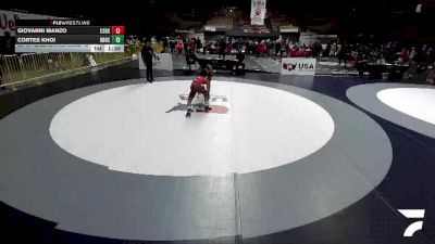 All Cadet Boys Freestyle Lower - 120 lbs Cons. Round 7 - Giovanni Manzo, Canyon Springs High School Wrestling vs Cortes Khoi, Rancho Bernardo High School Wrestling