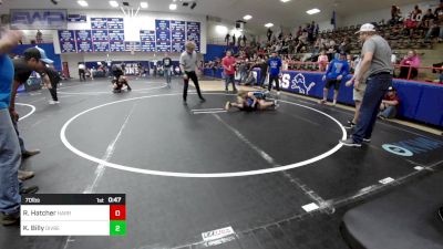 70 lbs Rr Rnd 3 - Ryder Hatcher, Harrah Little League Wrestling vs Kysen Billy, Division Bell Wrestling