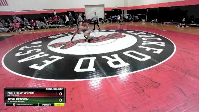 175 lbs Cons. Round 1 - Josh Benson, SCHAUMBURG (HS) vs Matthew Wendt, MILTON (WI)